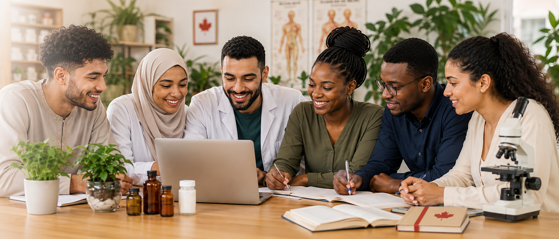 Étudiants ASMH Africa étudiant ensemble la santé holistique